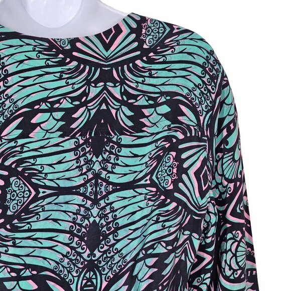 Amanda Uprichard Silk Abstract Paisley‎ Tunic Top 3/4 Sleeve Split Neck Small - Picture 8 of 11
